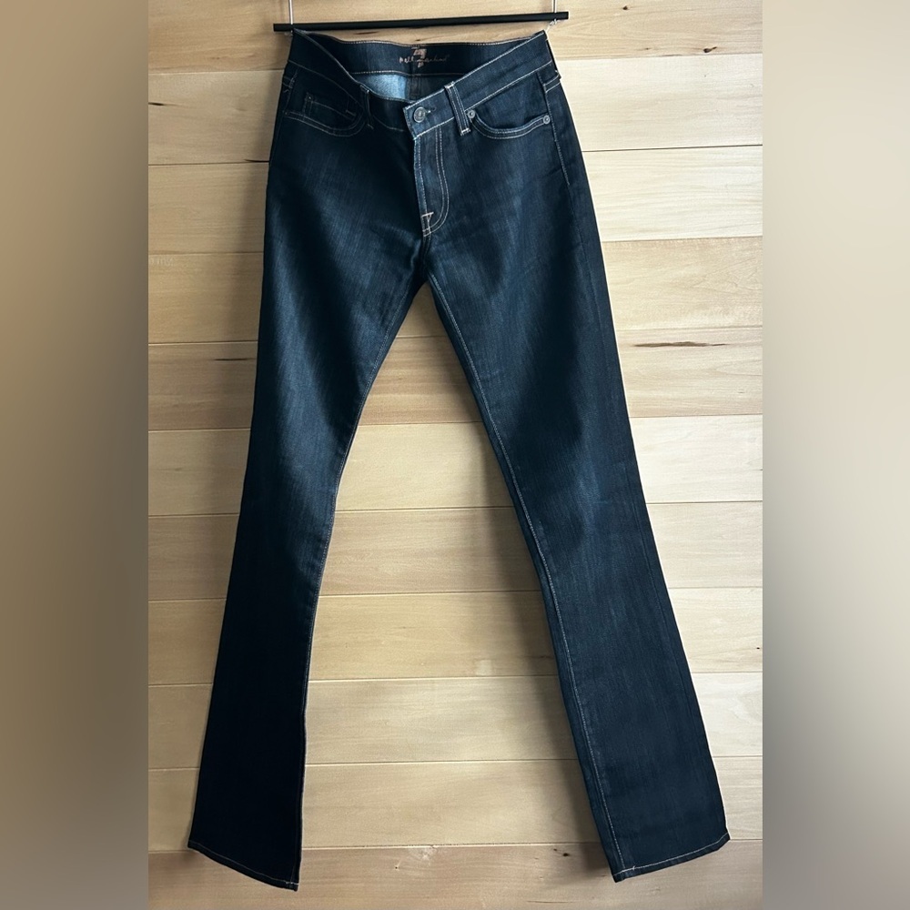7 FOR ALL MANKIND ROXANNE JEANS Size 27 NAVY SLEEK CLASSIC POLISHED TIMELESS